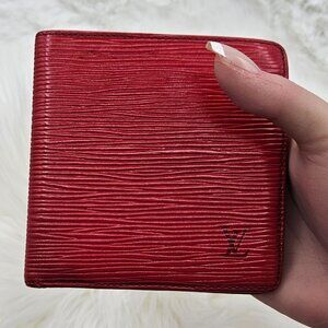 LV Red Epi Bifold Wallet